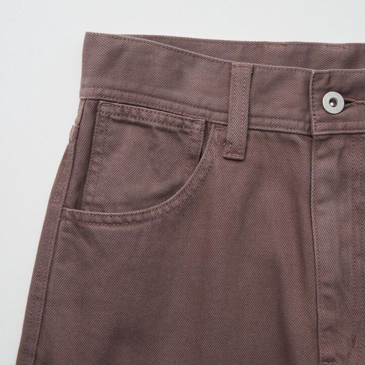 olivgröna uniqlo böjda jeans för kvinnor