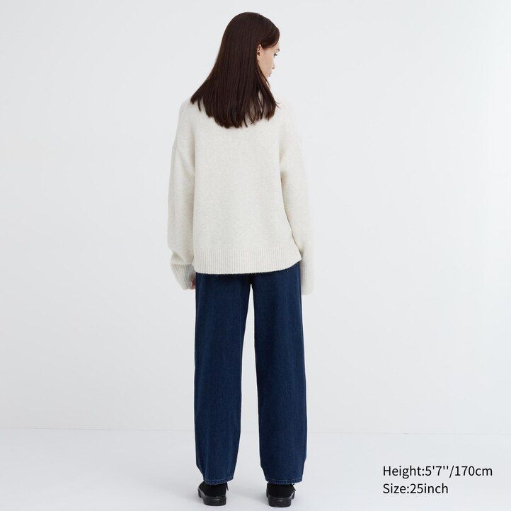uniqlo vida ben avsmalnande jeans för kvinnor grå