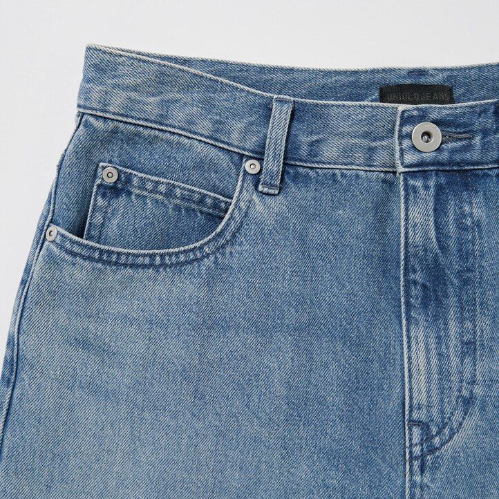 uniqlo vida ben avsmalnande jeans för kvinnor grå