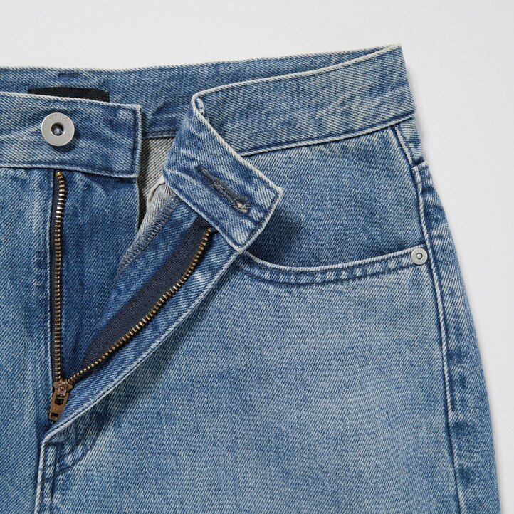 uniqlo vida ben avsmalnande jeans för kvinnor grå