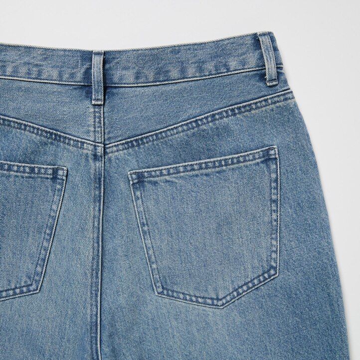 uniqlo vida ben avsmalnande jeans för kvinnor grå