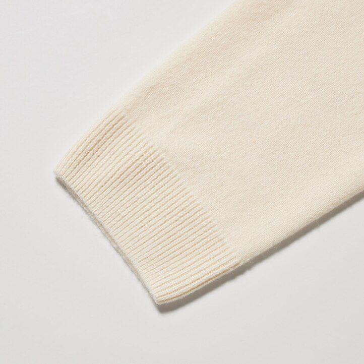 dam uniqlo 100pctshmere 3d stickad seamless tröja marinblå