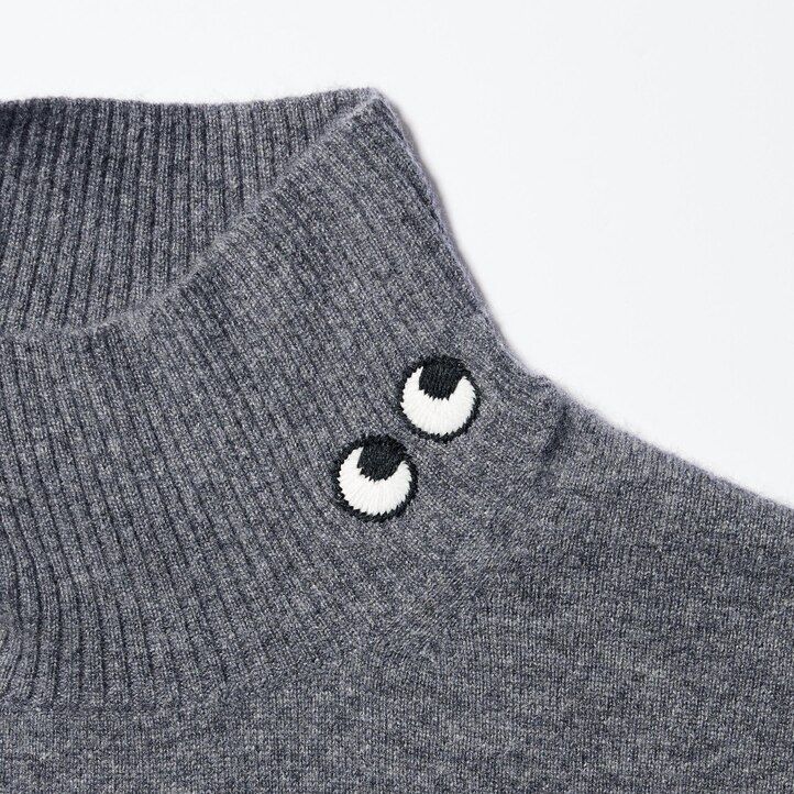 dam uniqlo 100pctshmere höghalsad tröja svart