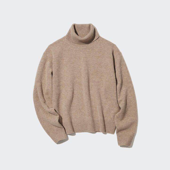 orange uniqlo premium lammullströjor för dam