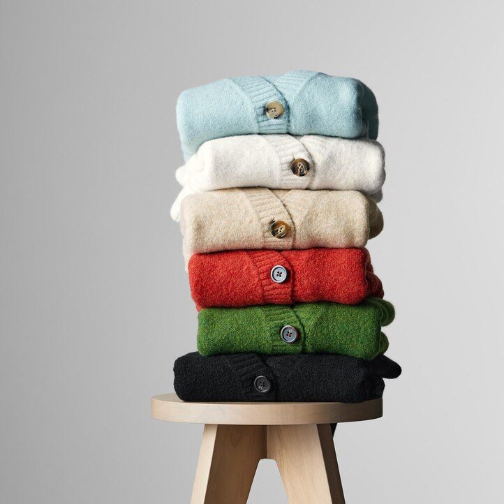 dam uniqlo souffle garntröjor röda
