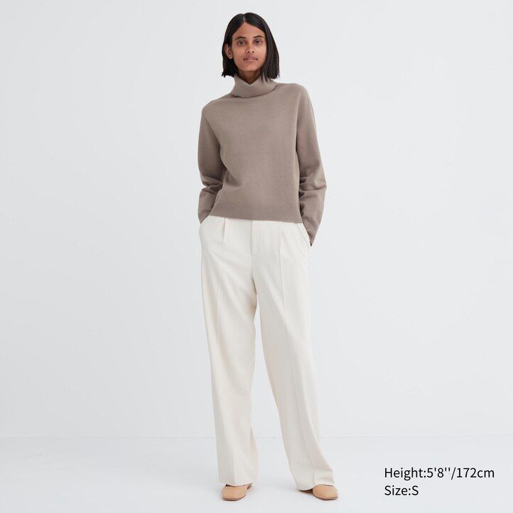 uniqlo 3d knit seamless souffle yarn damtröjor beige