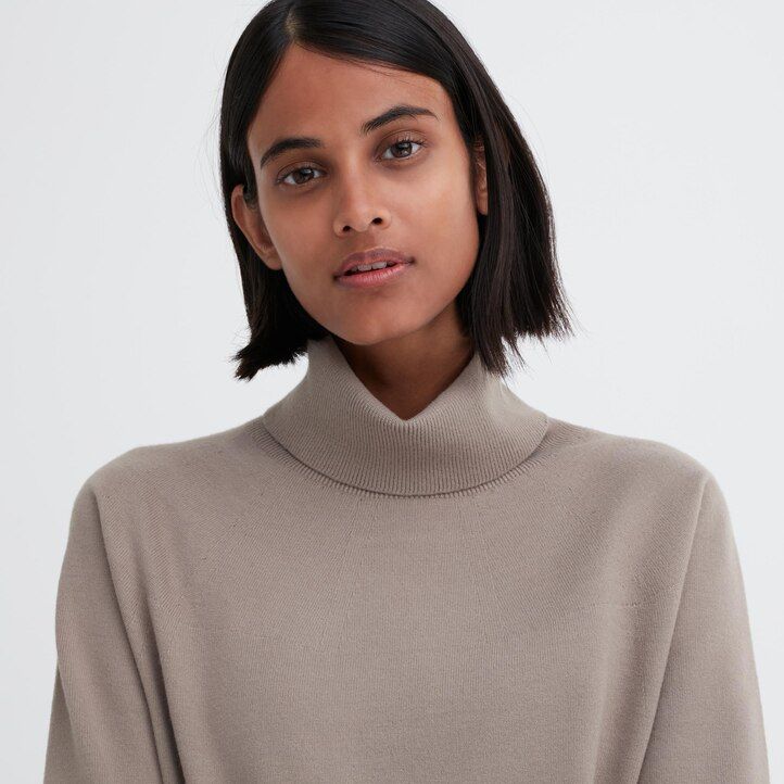 uniqlo 3d knit seamless souffle yarn damtröjor beige