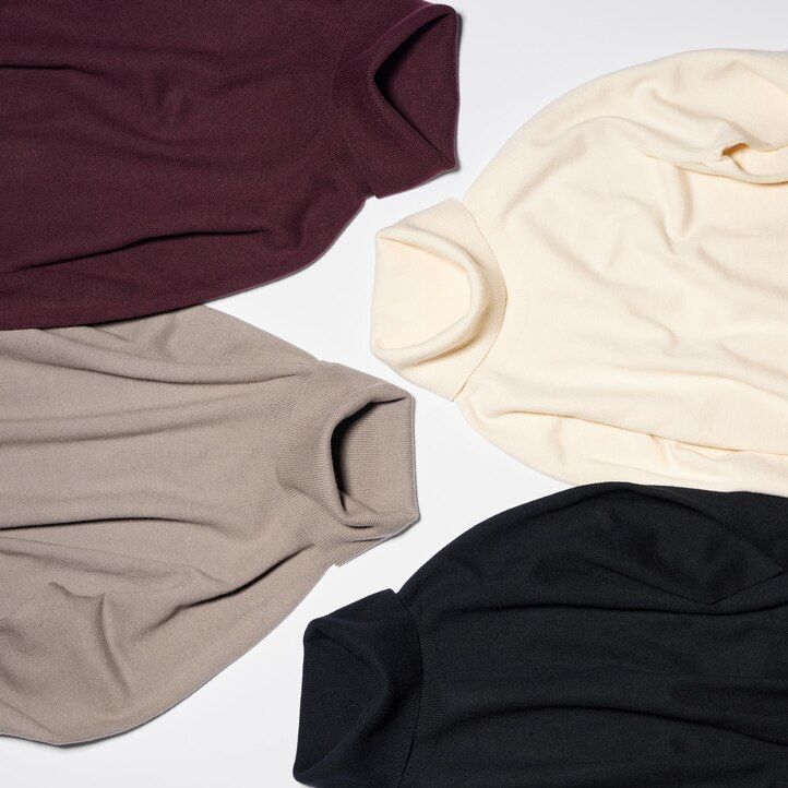uniqlo 3d knit seamless souffle yarn damtröjor beige