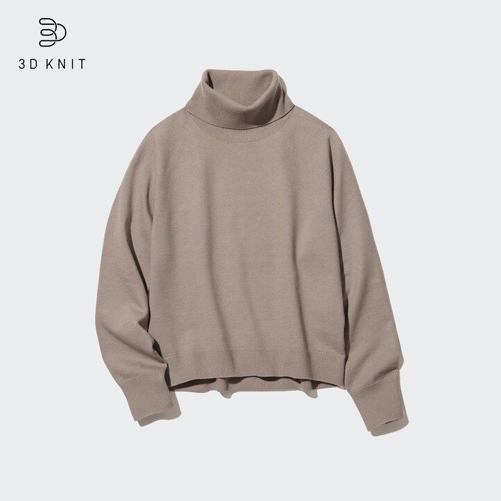 uniqlo 3d knit seamless souffle yarn damtröjor beige
