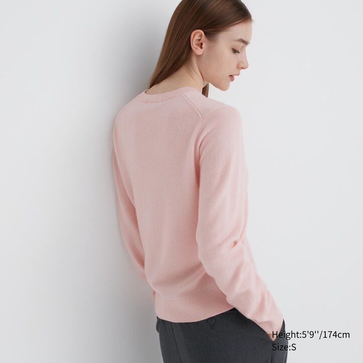 uniqlo 100pctshmere rundringad damtröja beige