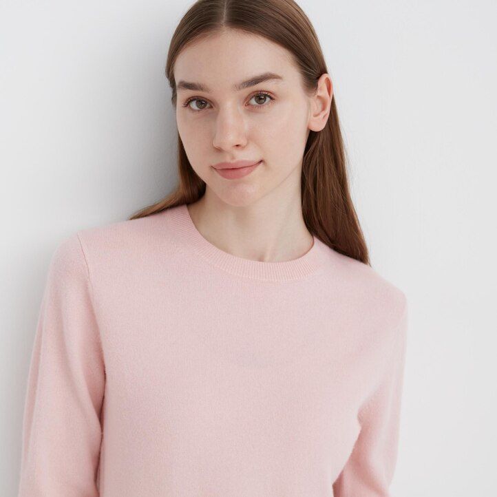 uniqlo 100pctshmere rundringad damtröja beige