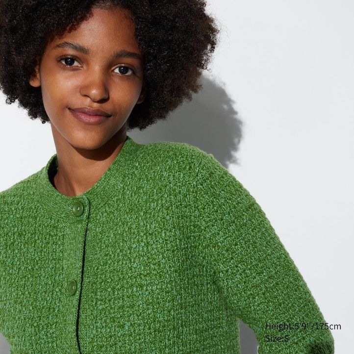 uniqlo stickade damtröjor gröna
