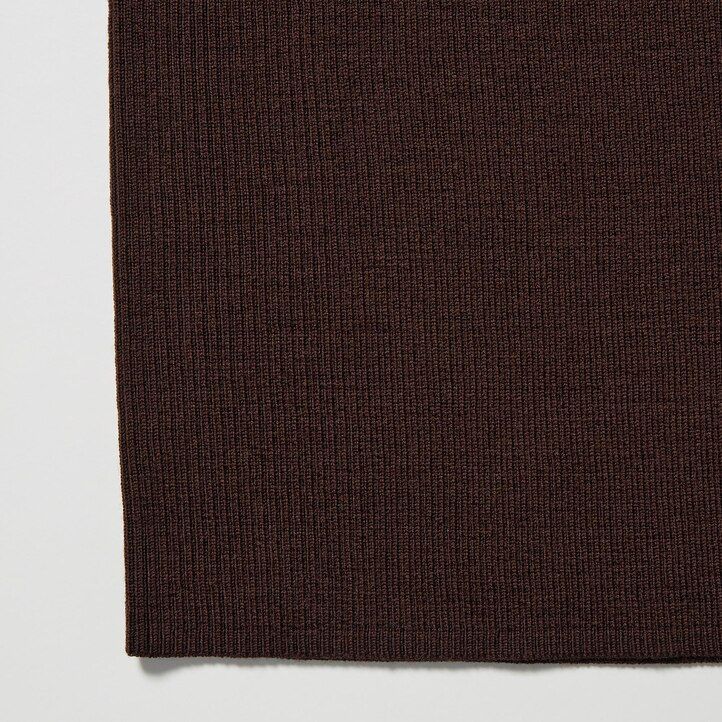 uniqlo 100 extra fin ribbad merinoullströja för kvinnor grå