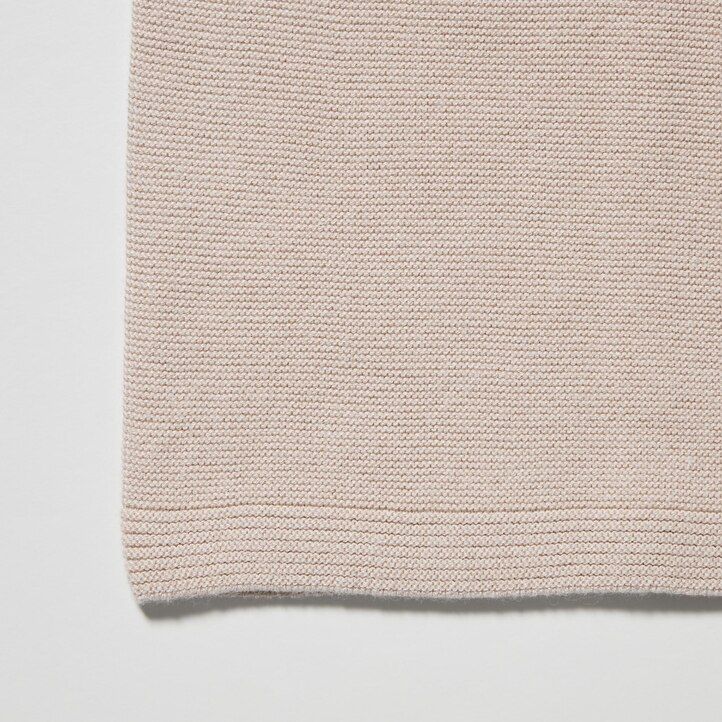 dam uniqlo 3d knit seamless cotton rundringad tröja vit