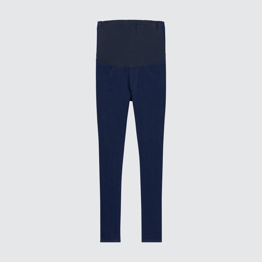 blå uniqlo ultra stretch denim mammakläder för dam