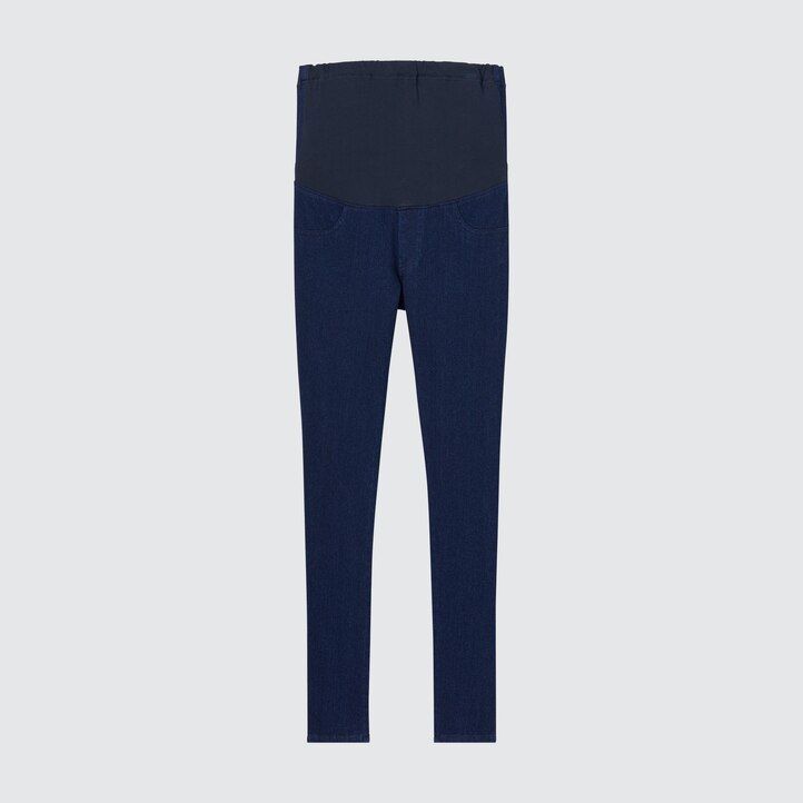 blå uniqlo ultra stretch denim mammakläder för dam