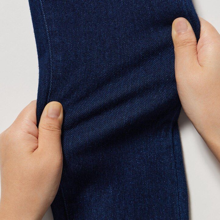blå uniqlo ultra stretch denim mammakläder för dam