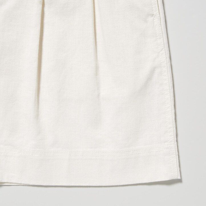 beige uniqlo linne-bomullsshorts för dam