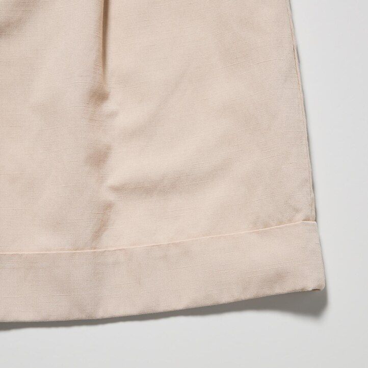 uniqlo linneblandning hög midja damshorts vita