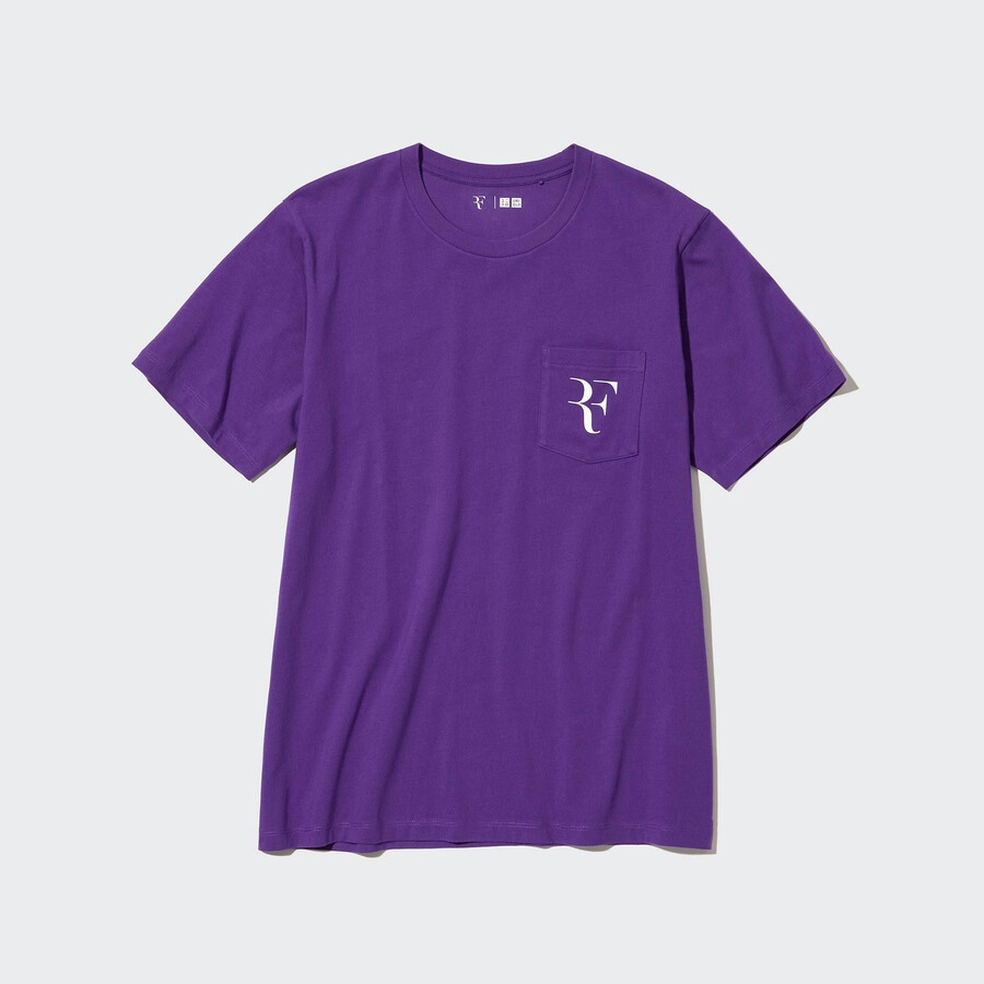 lila uniqlo roger federer rf graphic t-shirts för kvinnor