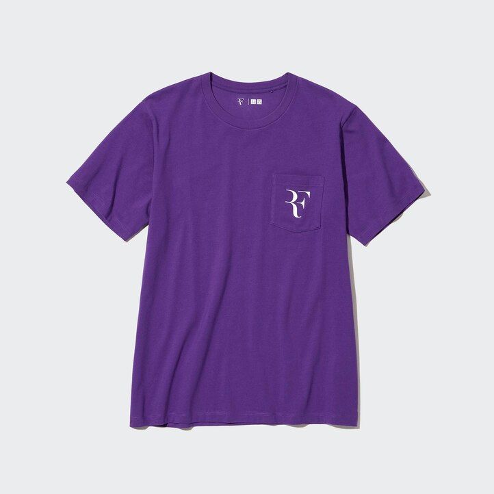 lila uniqlo roger federer rf graphic t-shirts för kvinnor