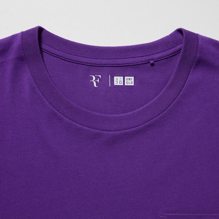 lila uniqlo roger federer rf graphic t-shirts för kvinnor
