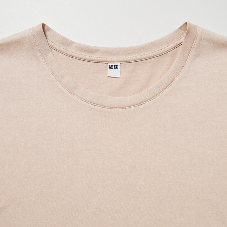 uniqlo 100 supima bomulls-t-shirts med rund hals och ärmar för kvinnor gröna