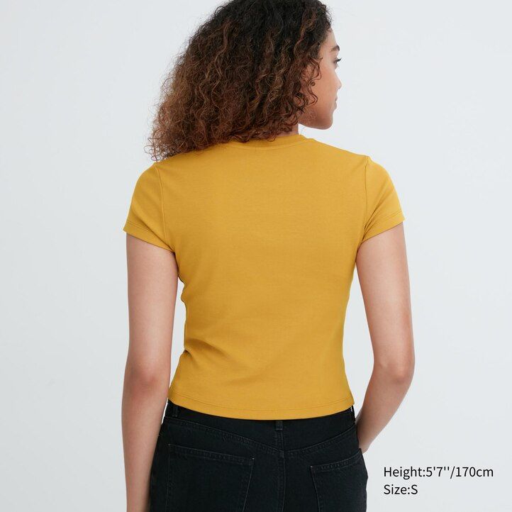 rosa uniqlo t-shirts med kort ärm för kvinnor