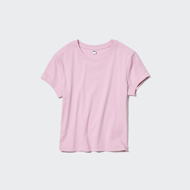 rosa uniqlo t-shirts med kort ärm för kvinnor