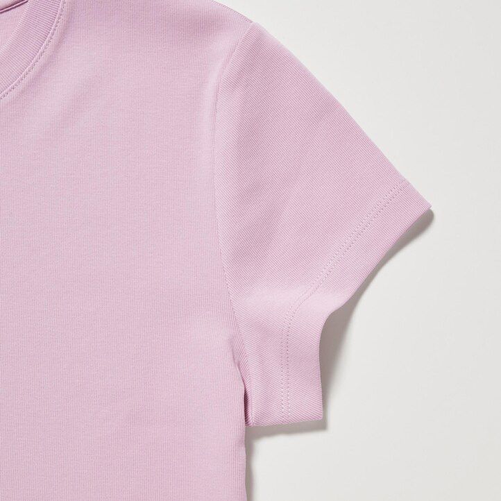 rosa uniqlo t-shirts med kort ärm för kvinnor