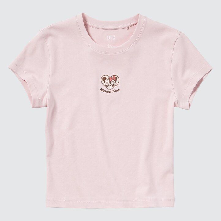 rosa uniqlo disney collection mini ut graphic t-shirts för kvinnor