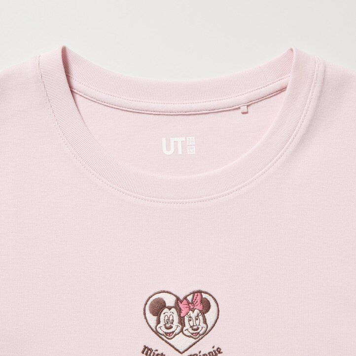 rosa uniqlo disney collection mini ut graphic t-shirts för kvinnor