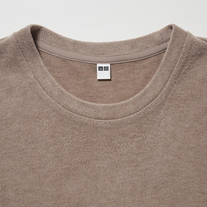 gröna uniqlo heattech fleece rundringad termo-t-shirts för dam