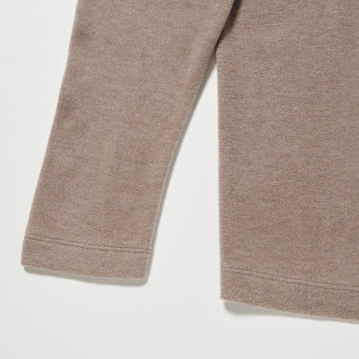 gröna uniqlo heattech fleece rundringad termo-t-shirts för dam