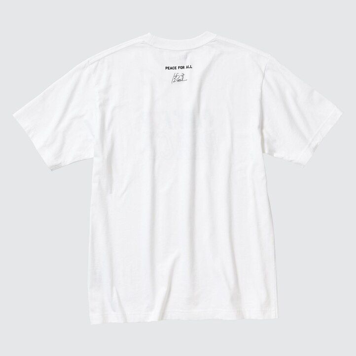 vita uniqlo peace for all graphic kei nishikori t-shirts för kvinnor