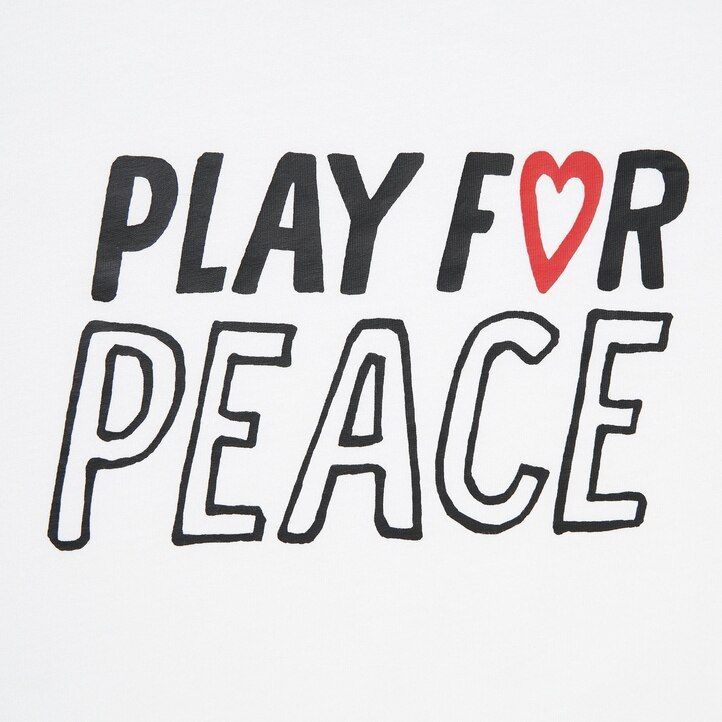 vita uniqlo peace for all graphic kei nishikori t-shirts för kvinnor