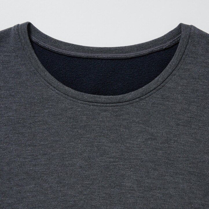 vita uniqlo heattech ultra warm rundhalsad termo-t-shirts för dam