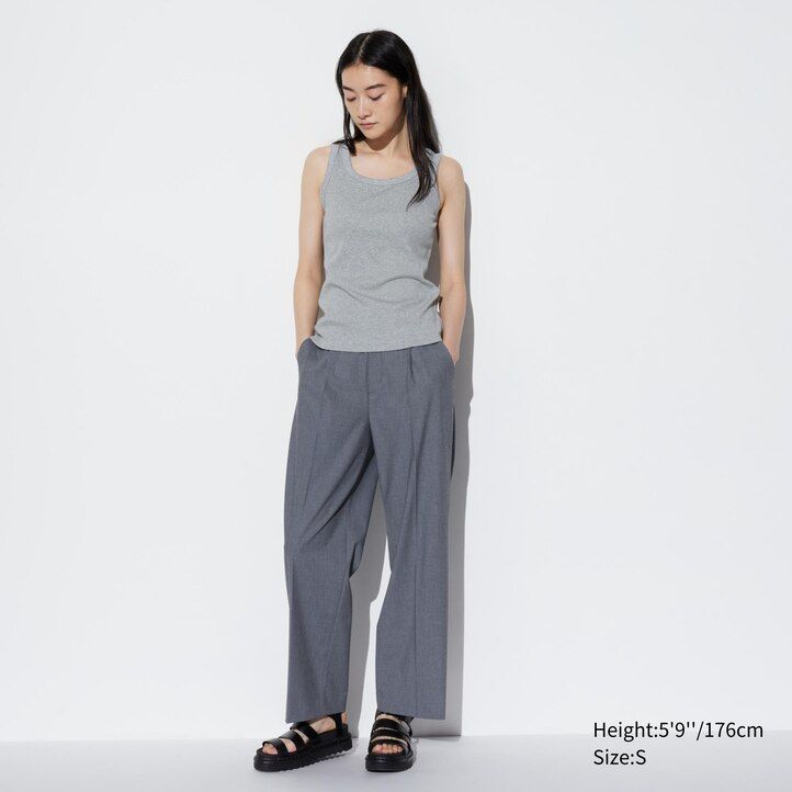 uniqlo mjuka ribbade t-shirts för kvinnor vita