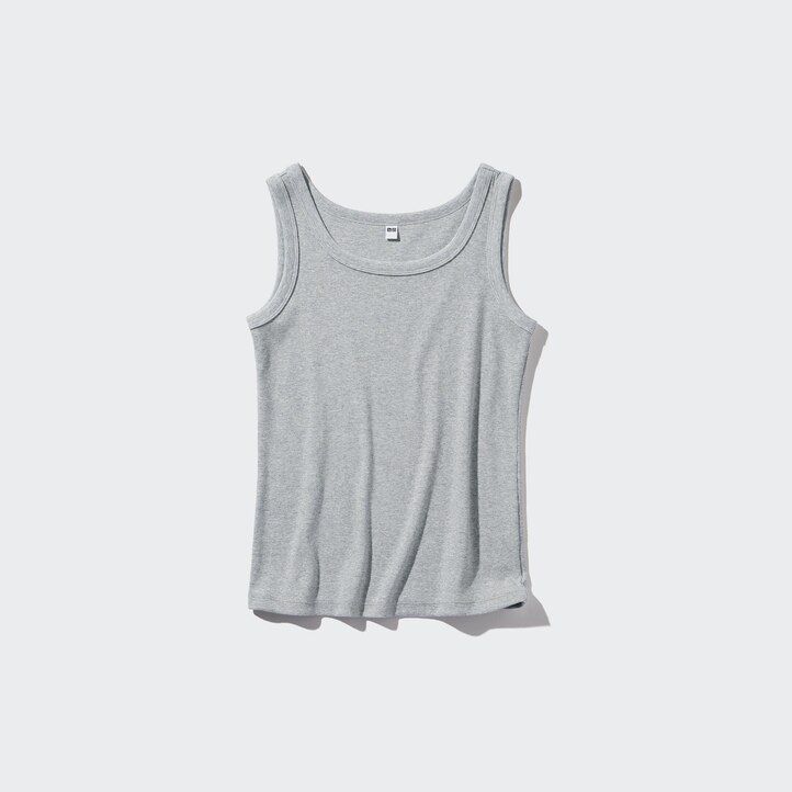 uniqlo mjuka ribbade t-shirts för kvinnor vita