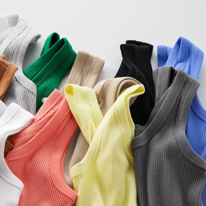 uniqlo ribbad linne dam t-shirts orange