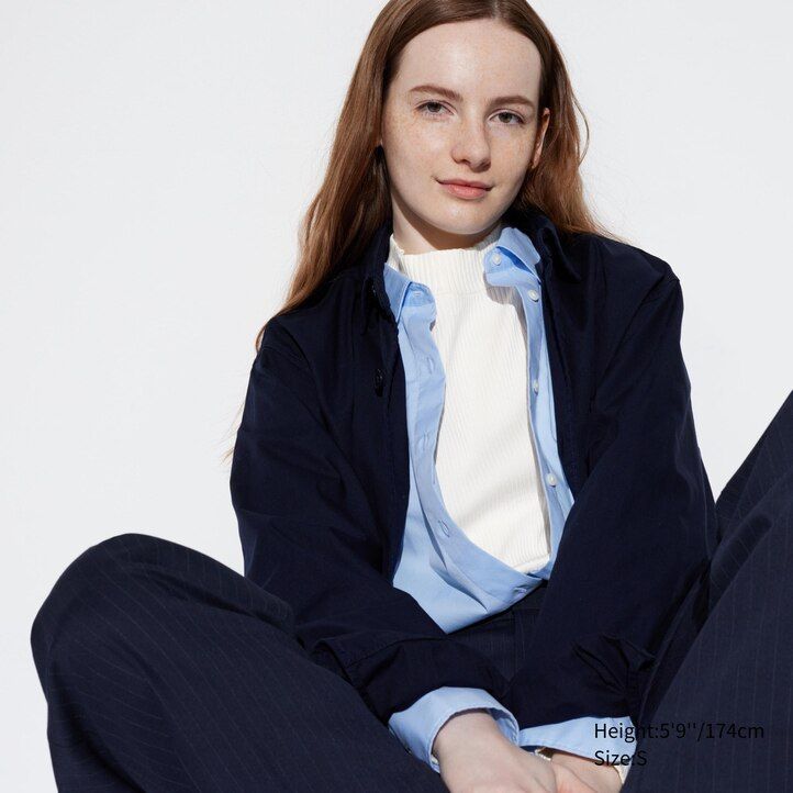 uniqlo ribbade t-shirts med hög halsringning och mörkorange för kvinnor