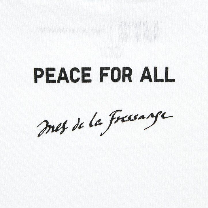 vita uniqlo peace for all graphic ines de la fressange t-shirts för kvinnor