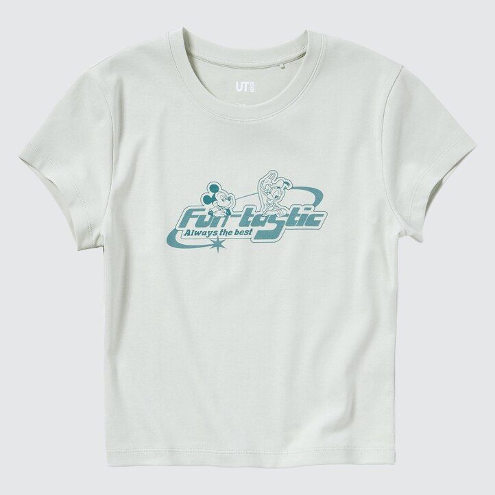 ljusgröna uniqlo disney collection mini ut graphic t-shirts för kvinnor