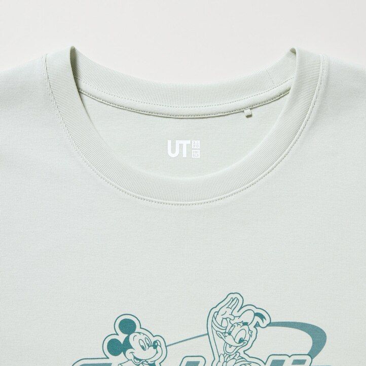 ljusgröna uniqlo disney collection mini ut graphic t-shirts för kvinnor