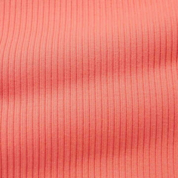 rosa uniqlo ribbade korta rundhalsade t-shirts för kvinnor