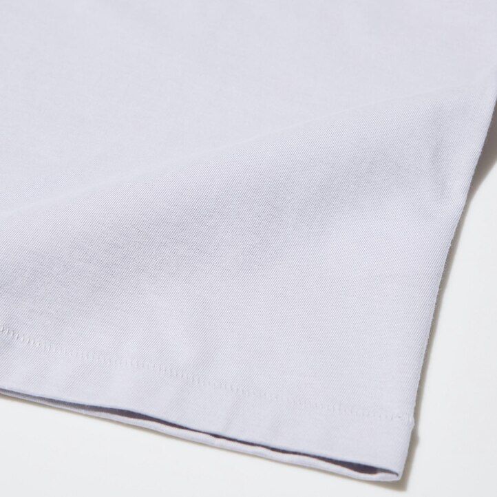 blå uniqlo 100 supima bomulls-t-shirts med v-ringning och ärmar för kvinnor