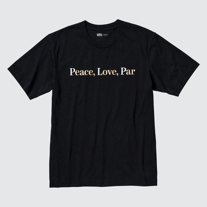 svarta uniqlo peace for all graphic adam scott damtröjor