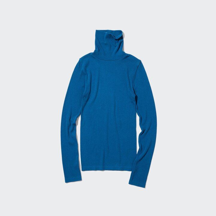 uniqlo heattech extra varma sömlösa ribbade Ärmar termo dam t-shirts grå