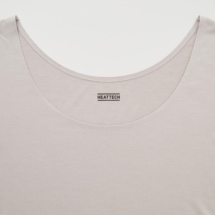 vinröda uniqlo heattech termo-t-shirts med rund halsringning och ärmar för kvinnor