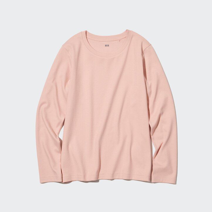 uniqlo smooth stretch cotton rundringad Ärm dam t-shirts svarta